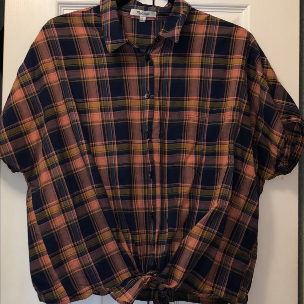 Madewell Women’s Short Sleeve Tie Front Top